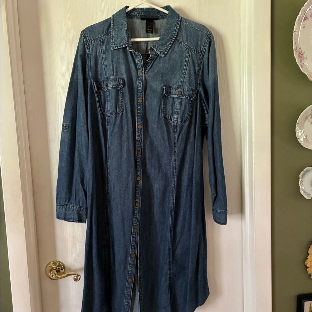 Lane Bryant Denim Shirt Dress - Dark Blue